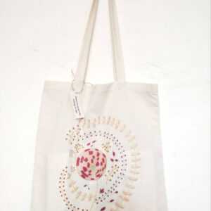 Totebag "Flower", Length: 38cm Width: 35cm Handle length: 68cm Material: cotton Handmade